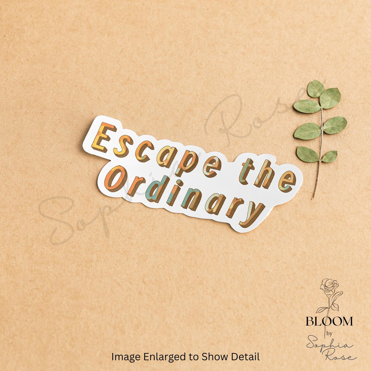 Escape the Ordinary Retro Quote Sticker, Motivational Vinyl Sticker for Laptops, Water Bottles & Journals — photo 3