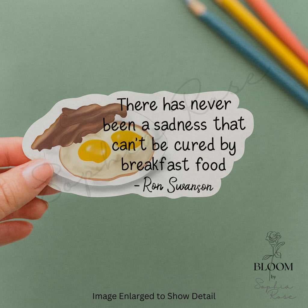 Ron Swanson Breakfast Food Quote Sticker – Funny Bacon & Eggs Vinyl Sticker — photo 2
