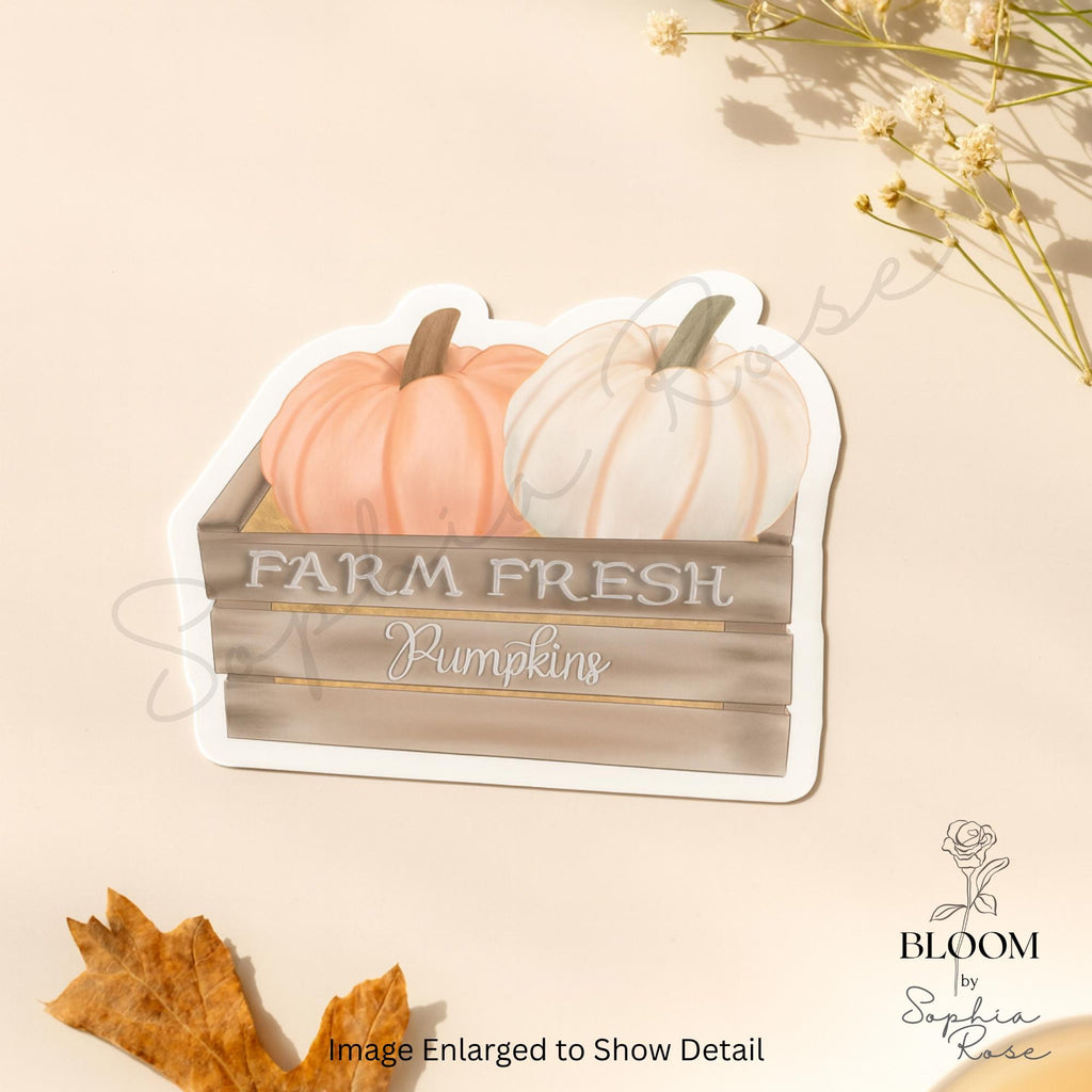 Farm Fresh Pumpkins Sticker | Autumn Harvest Vinyl Decal — photo 1
