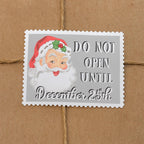 Vintage Santa Christmas Sticker | Do Not Open Until December 25th, Matte Vinyl Holiday Gift Label — photo 1