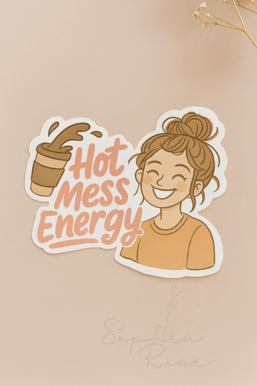 Hot Mess Energy Sticker: Funny Waterproof Vinyl Decal — photo 1