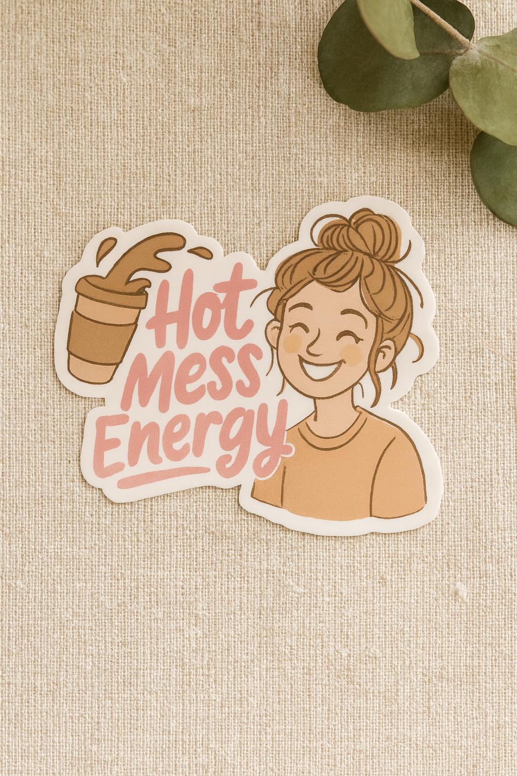 Hot Mess Energy Sticker: Funny Waterproof Vinyl Decal — photo 4