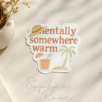 Mentally Somewhere Warm Sticker | Summer Beach Vinyl Decal — photo 2