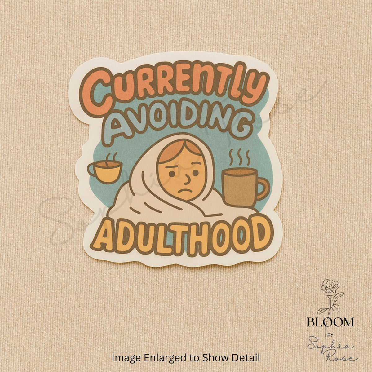 Avoiding Adulthood Sticker: Funny Mental Health Laptop Decal — photo 1