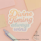 Divine Timing Always Wins Sticker, Pastel Gradient Motivational Quote, Spiritual Self Care Vinyl Sticker — photo 3