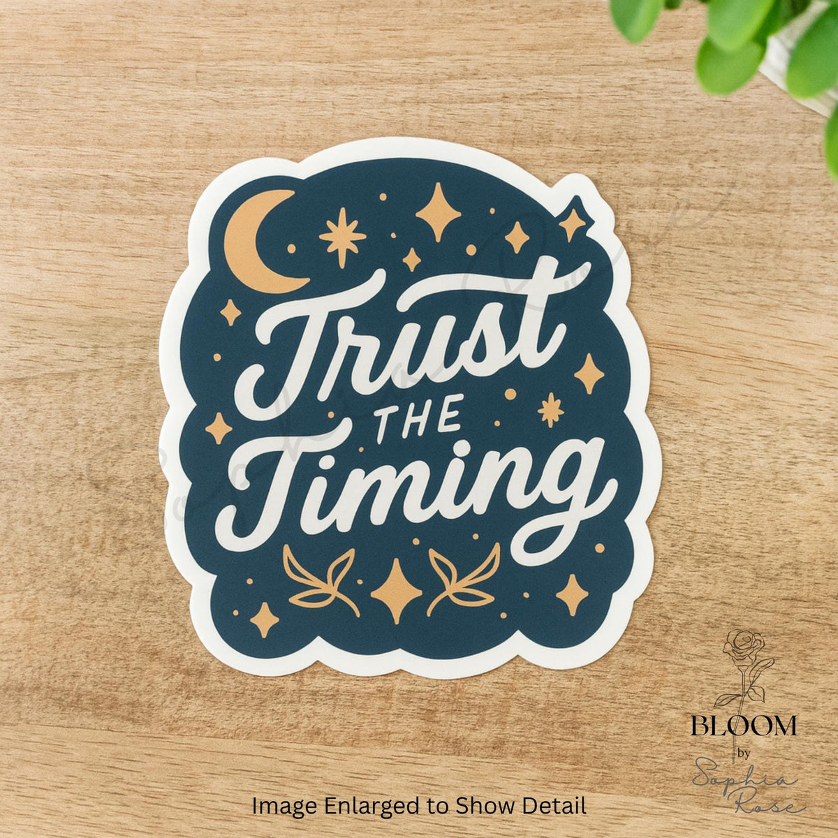 Trust the Timing, Celestial Motivational Sticker, Affirmation Sticker — photo 2