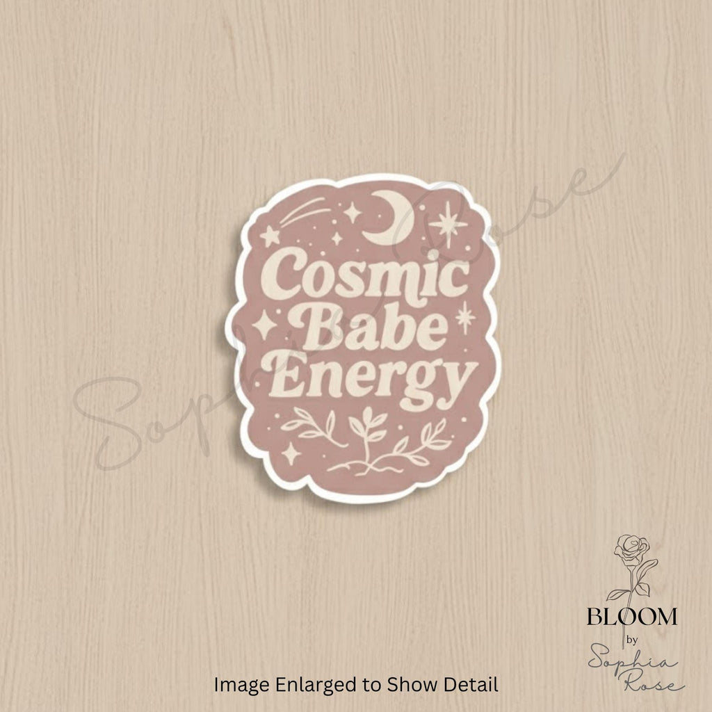 Cosmic Babe Energy Sticker: Retro Celestial Vinyl Decal — photo 3