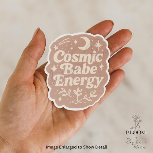 Cosmic Babe Energy Sticker: Retro Celestial Vinyl Decal — photo 1