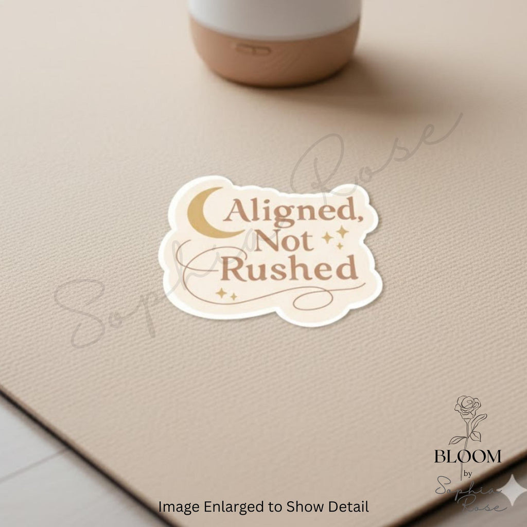 Aligned, Not Rushed – Mindful Celestial Sticker, Affirmation Sticker — photo 3