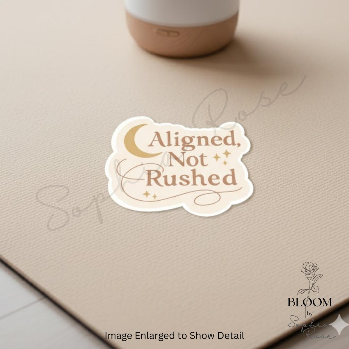 Aligned, Not Rushed – Mindful Celestial Sticker, Affirmation Sticker — photo 3
