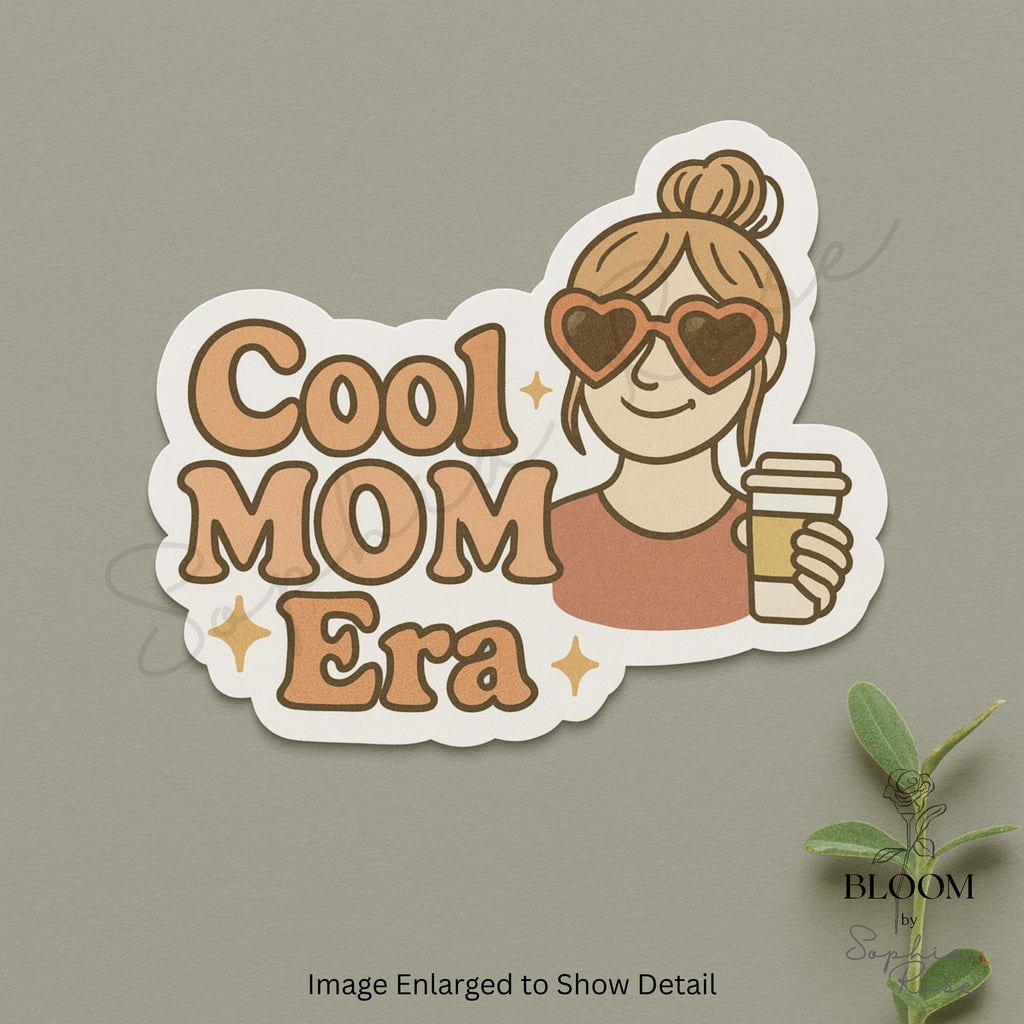 Cool Mom Era Sticker – Retro Coffee Lover, Matte Vinyl — photo 2