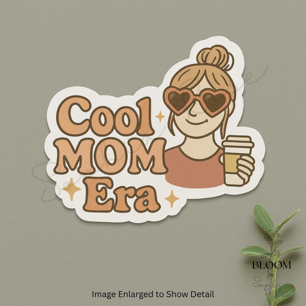 Cool Mom Era Sticker – Retro Coffee Lover, Matte Vinyl — photo 2