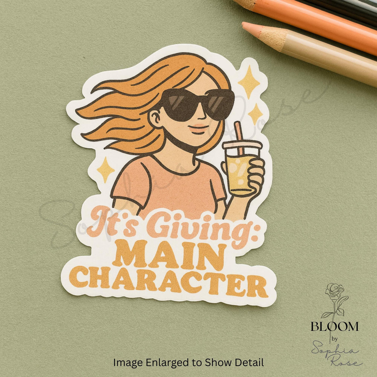 Main Character Aesthetic Sticker – Matte Vinyl Die-Cut Decal — photo 2