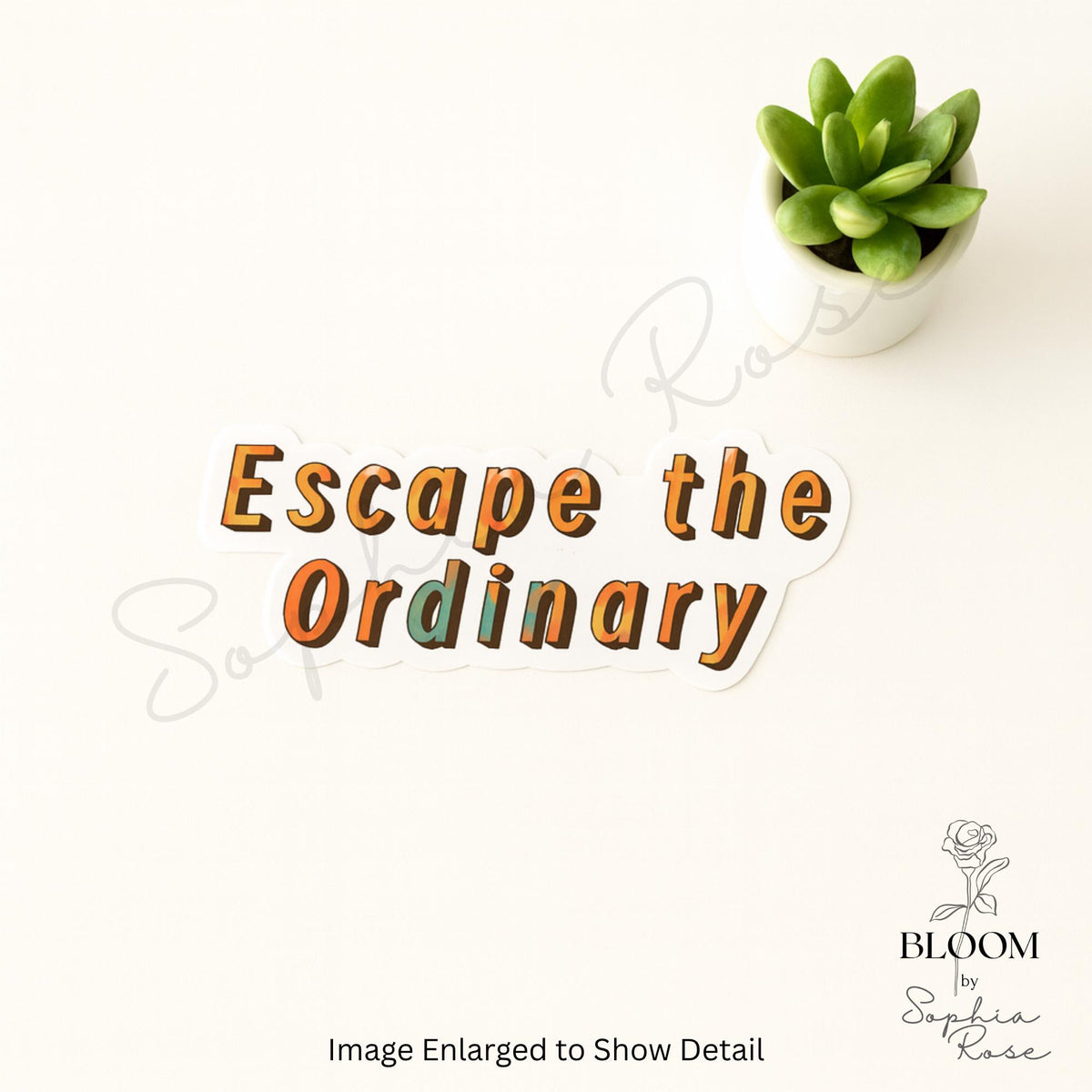 Escape the Ordinary Retro Quote Sticker, Motivational Vinyl Sticker for Laptops, Water Bottles & Journals — photo 2
