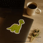 Green Brontosaurus Sticker | Happy Dinosaur Decal, Kids Decor — photo 2