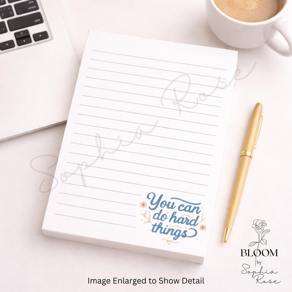 Motivational Lined Notepad | You Can Do Hard Things, 5x7 Daily Notes — photo 1