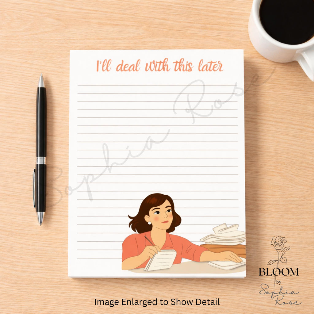 Funny Notepad | 5x7 Lined Notepad | Productivity Humor Desk Pad | Cute Illustrated To-Do Notepad | Gift for Busy Women — photo 8