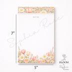 Floral Notes Notepad | Perforated Notepad 5x7 | Pretty Flower Desk Pad | Tear Off Notes Pad | Gift for Her — photo 2