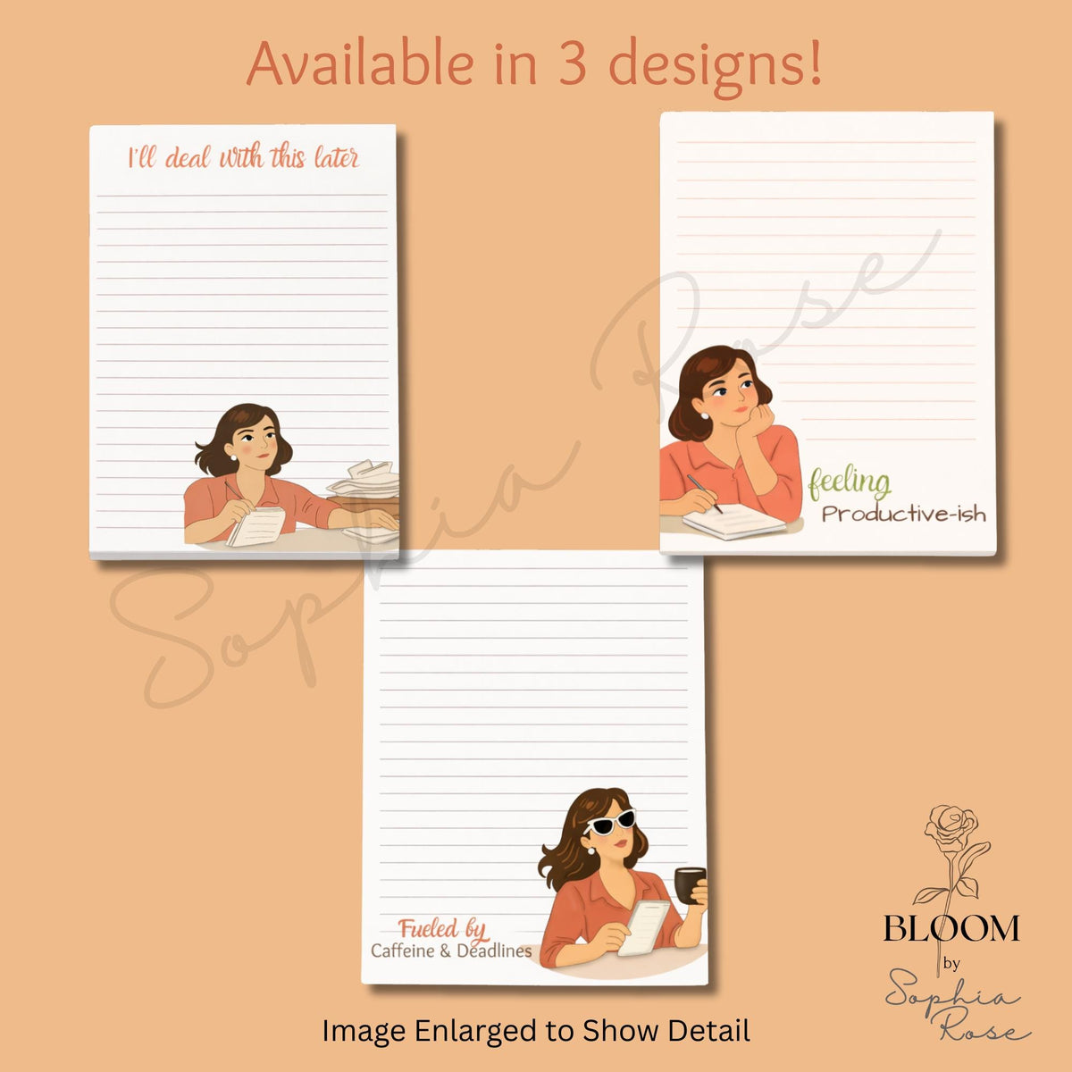 Funny Notepad | 5x7 Lined Notepad | Productivity Humor Desk Pad | Cute Illustrated To-Do Notepad | Gift for Busy Women — photo 2