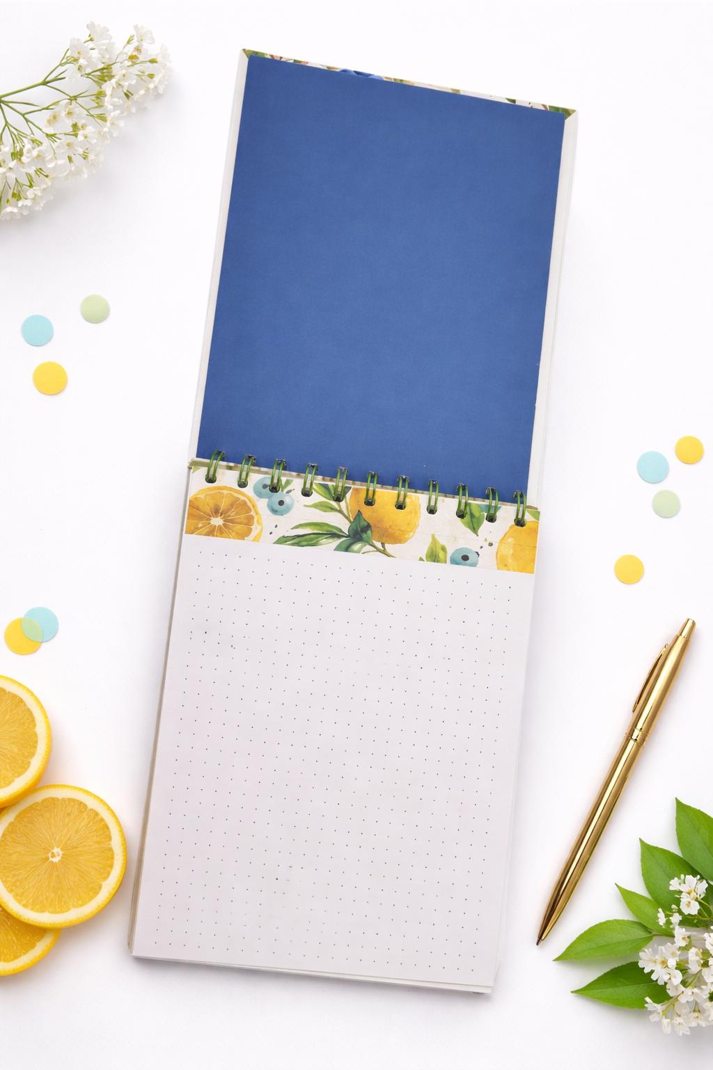 Lemon Blueberry Watercolor Notepad 6x8, Perforated Writing Notebook — photo 3