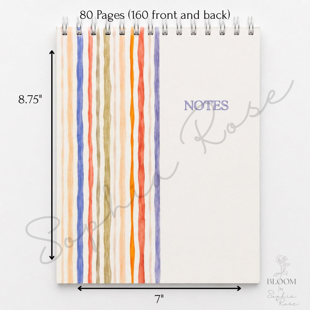 Watercolor Stripe Notepad, 80 Sheets, Top-Bound Journal, Desk Stationery — photo 4