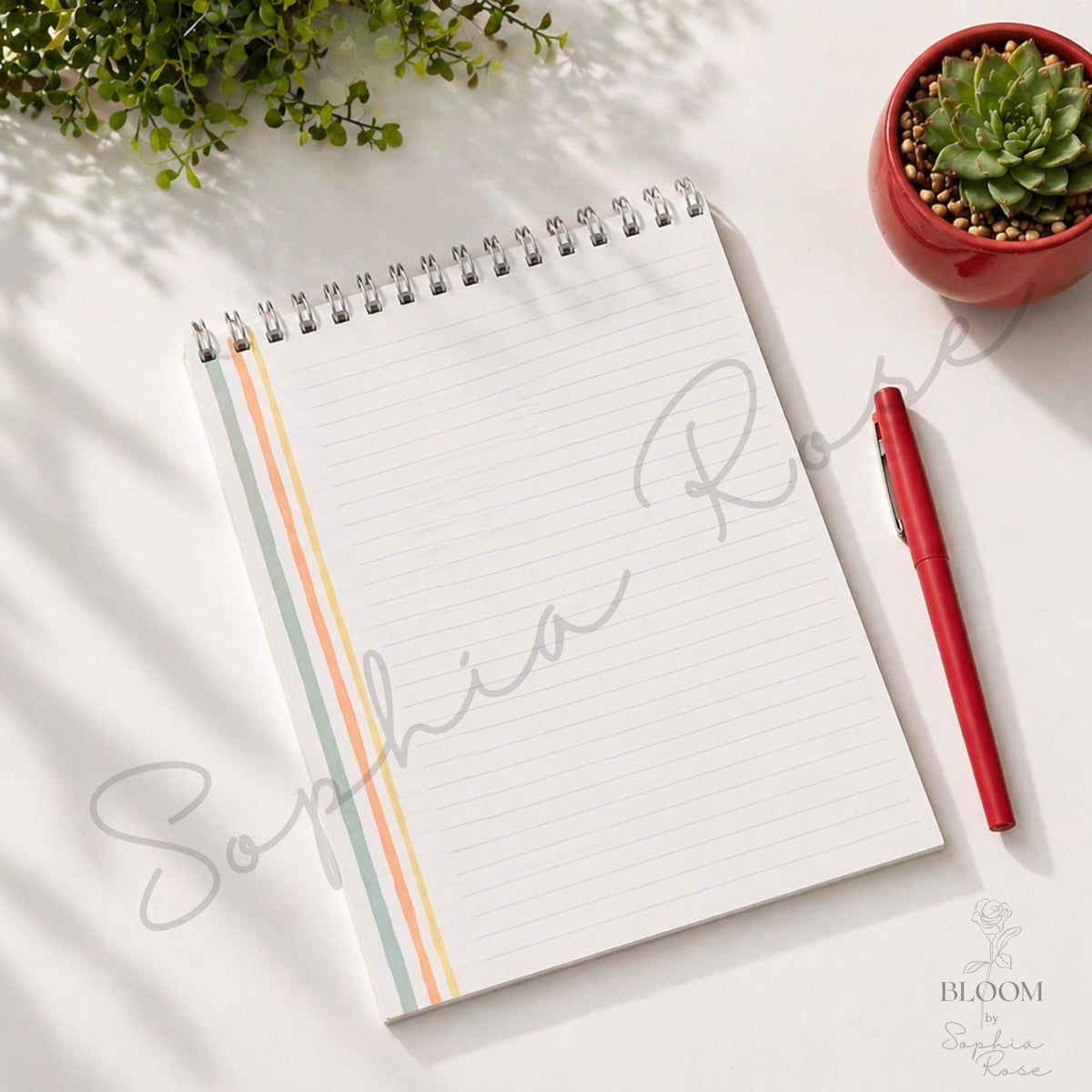 Watercolor Stripe Notepad, 80 Sheets, Top-Bound Journal, Desk Stationery — photo 2