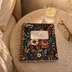 Dark Floral Spiral Notebook with Dividers, Vintage Botanical Journal, 160 Lined Sheets — photo 1