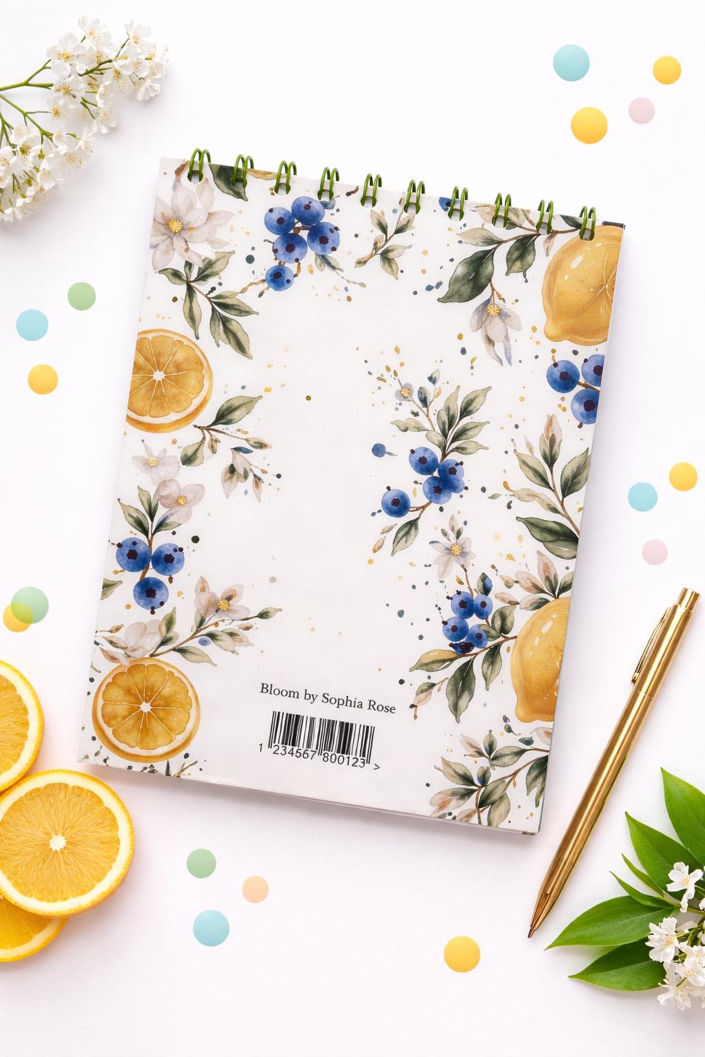 Lemon Blueberry Watercolor Notepad 6x8, Perforated Writing Notebook — photo 4