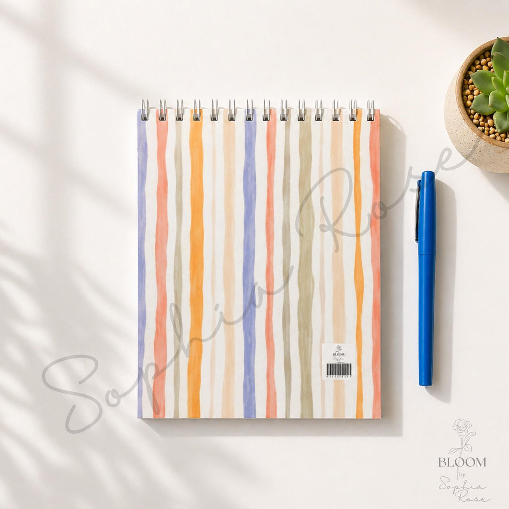 Watercolor Stripe Notepad, 80 Sheets, Top-Bound Journal, Desk Stationery — photo 3