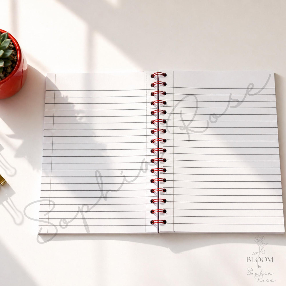 Strawberry Floral Spiral Notebook, Cottagecore Journal, Lined Stationery — photo 3