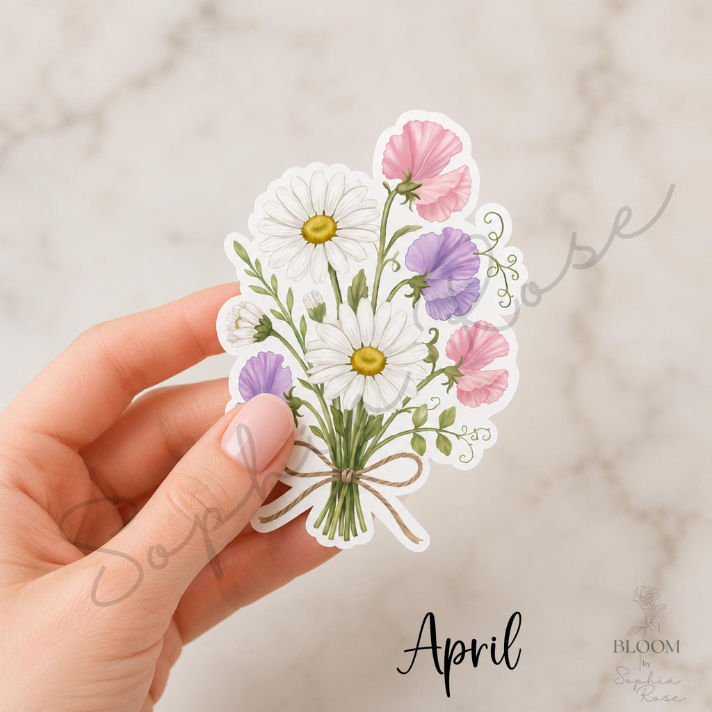 Birth Month Flower Bouquet Stickers | Hand-Illustrated Botanical Wildflower Art — photo 8