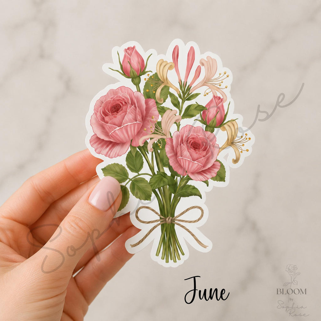 Birth Month Flower Bouquet Stickers | Hand-Illustrated Botanical Wildflower Art — photo 10