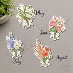 Birth Month Flower Bouquet Stickers | Hand-Illustrated Botanical Wildflower Art — photo 3