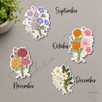 Birth Month Flower Bouquet Stickers | Hand-Illustrated Botanical Wildflower Art — photo 4