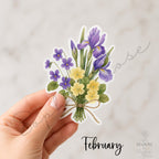 Birth Month Flower Bouquet Stickers | Hand-Illustrated Botanical Wildflower Art — photo 6