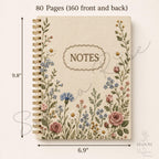 Wildflower B5 Notebook, Gold Wire-Bound Floral Journal, Embroidered-Look Cover — photo 1