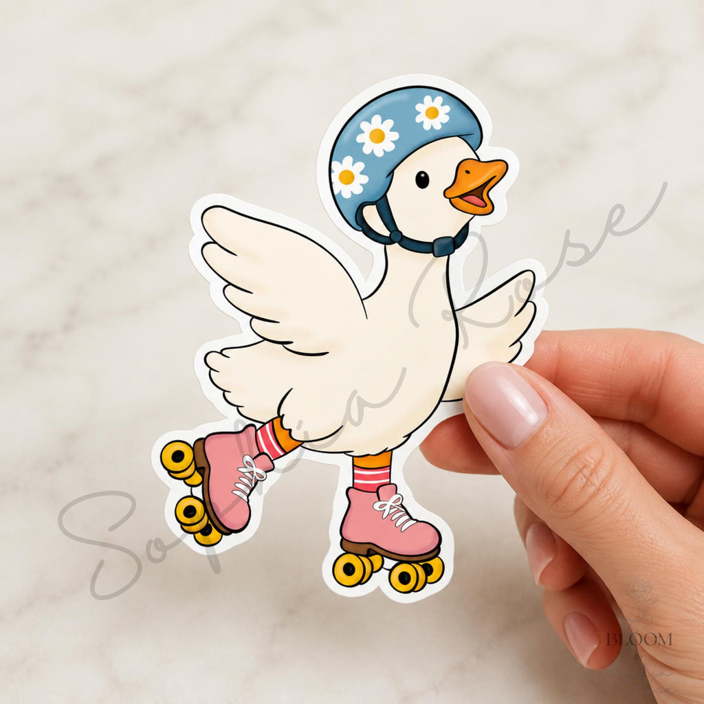 Cute Goose Vinyl Stickers, Silly Goose Die-Cut Decals, choose one or set of 6 — photo 6