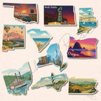 US State Stickers, Vintage Travel Decals, Scenic Matte Vinyl — photo 3
