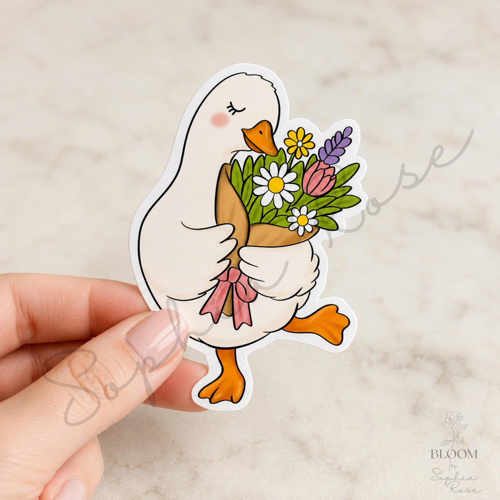 Cute Goose Vinyl Stickers, Silly Goose Die-Cut Decals, choose one or set of 6 — photo 5