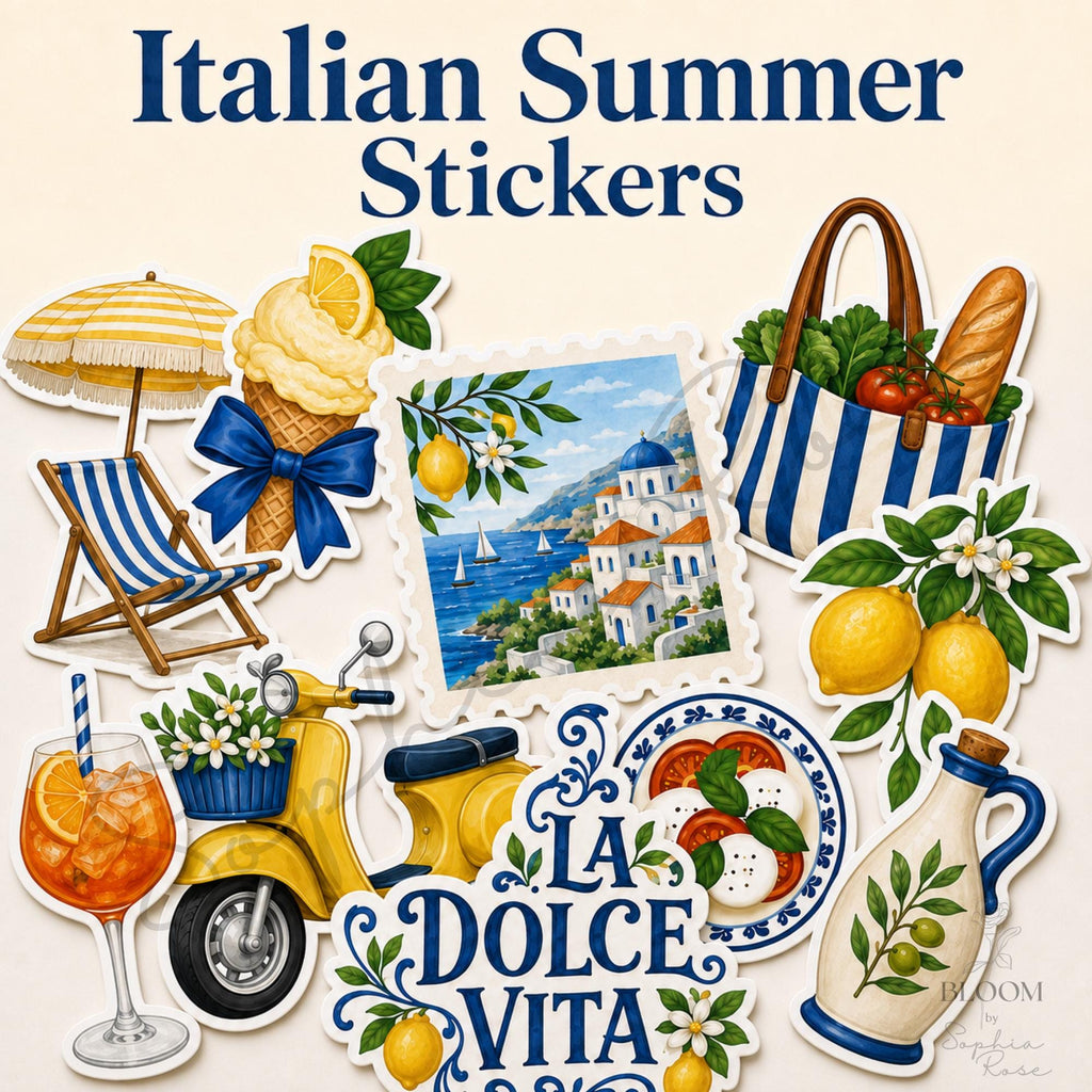 Italian Summer Vinyl Stickers – Choose One or Full Set of 10, La Dolce Vita — photo 1