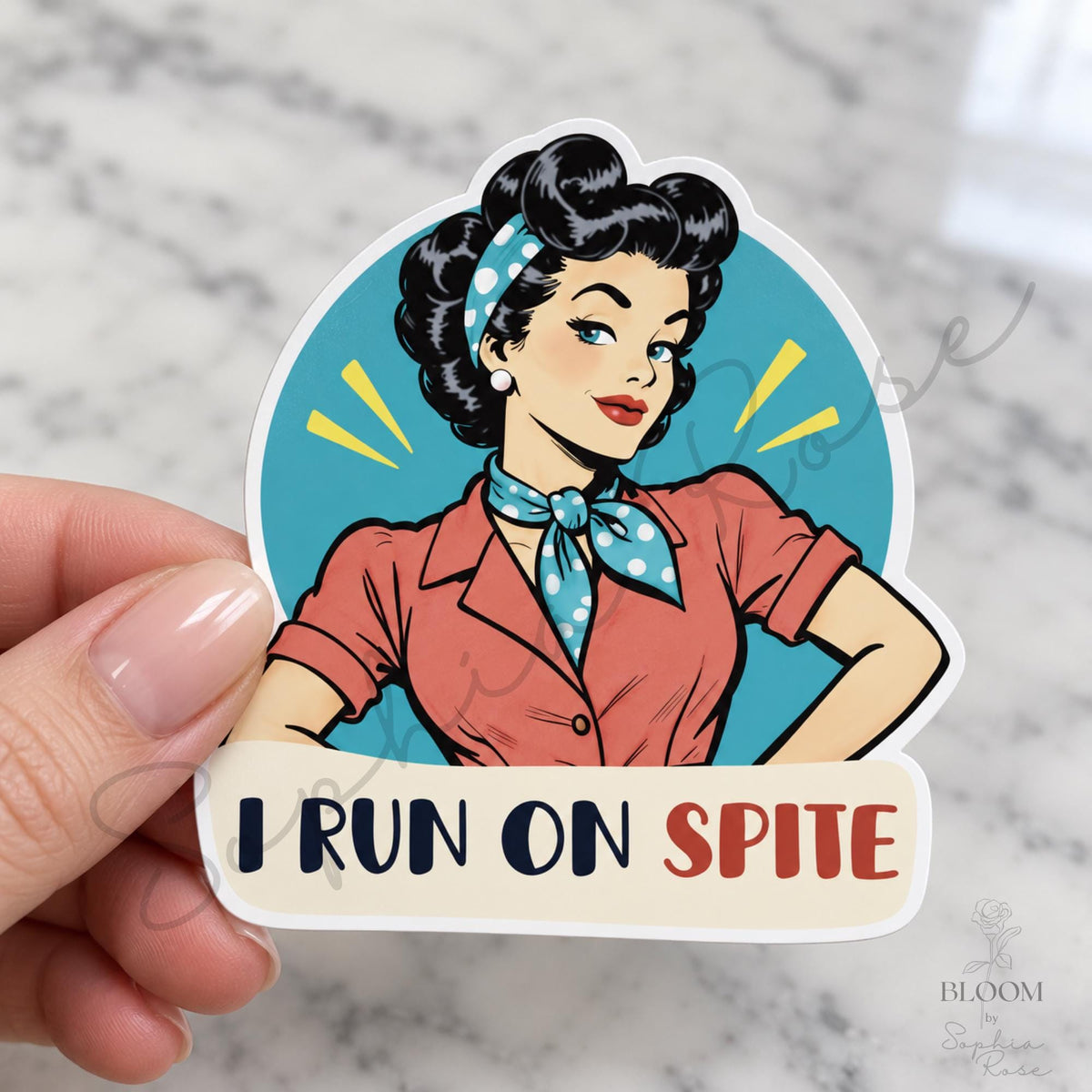 Sarcastic Retro Women Stickers, 12 Designs, 3–5 Inch, Singles or Full Set — photo 3