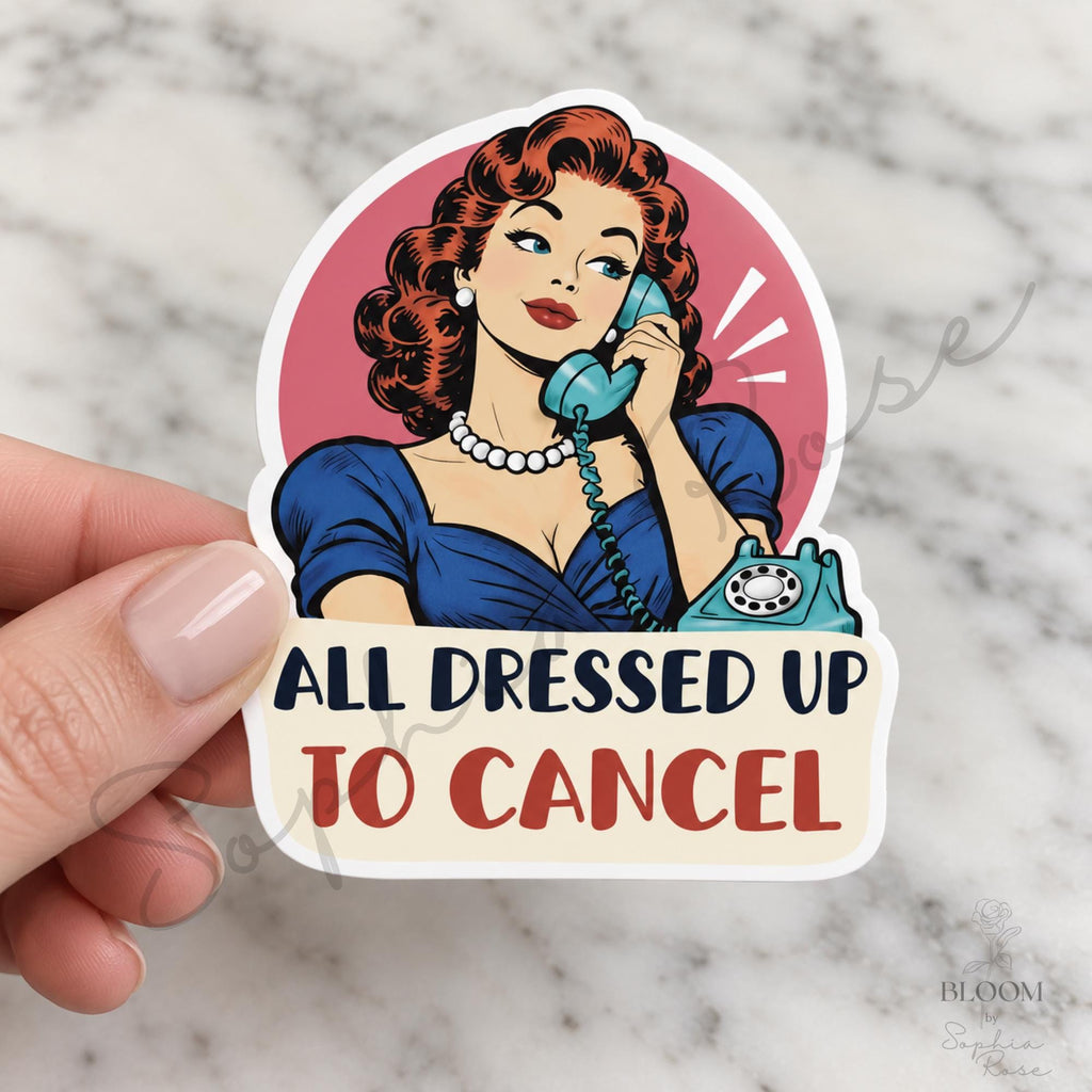 Sarcastic Retro Women Stickers, 12 Designs, 3–5 Inch, Singles or Full Set — photo 9