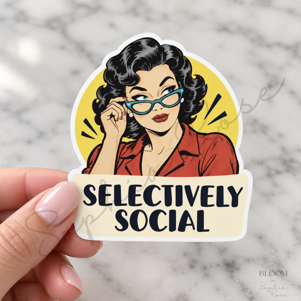 Sarcastic Retro Women Stickers, 12 Designs, 3–5 Inch, Singles or Full Set — photo 5